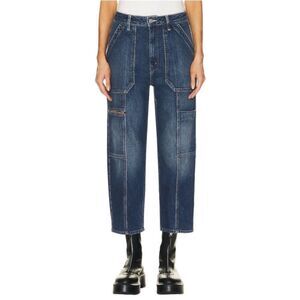 Mother Superior Cargo Jeans The Private Zip Pocket Ankle Size 27